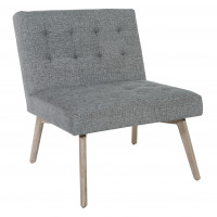 OSP Home Furnishings SDE51-W16 Sadie Chair in Charcoal Fabric and Grey Legs